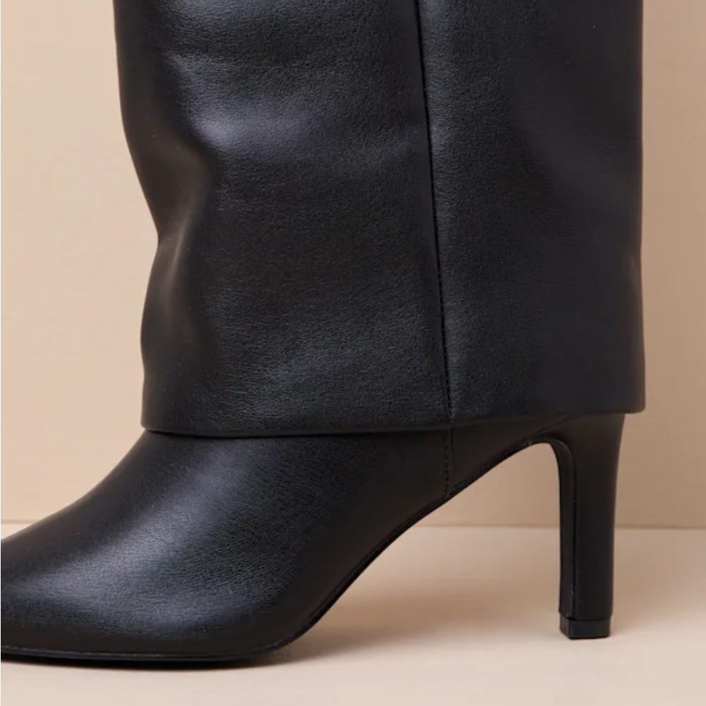 Black Fold-over Boots - Picture 4 of 4